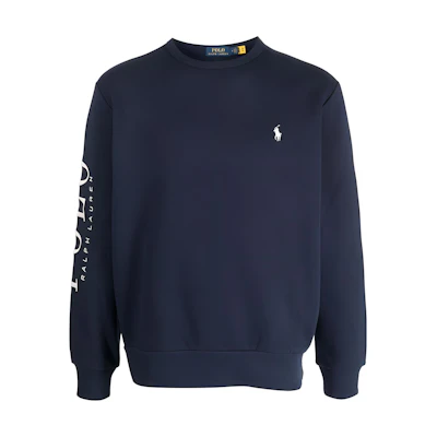 Ralph Lauren SS23 Blue Crewneck Pullover Sweatshirt with Logo Embroidery - Men 710860830-001
