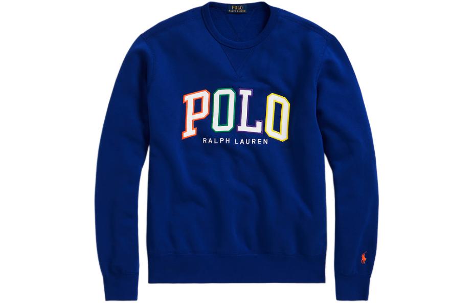 Ralph Lauren SS23 Blue Fleece Logo Patch Sweatshirt Edition MNPOKNI16822691-400