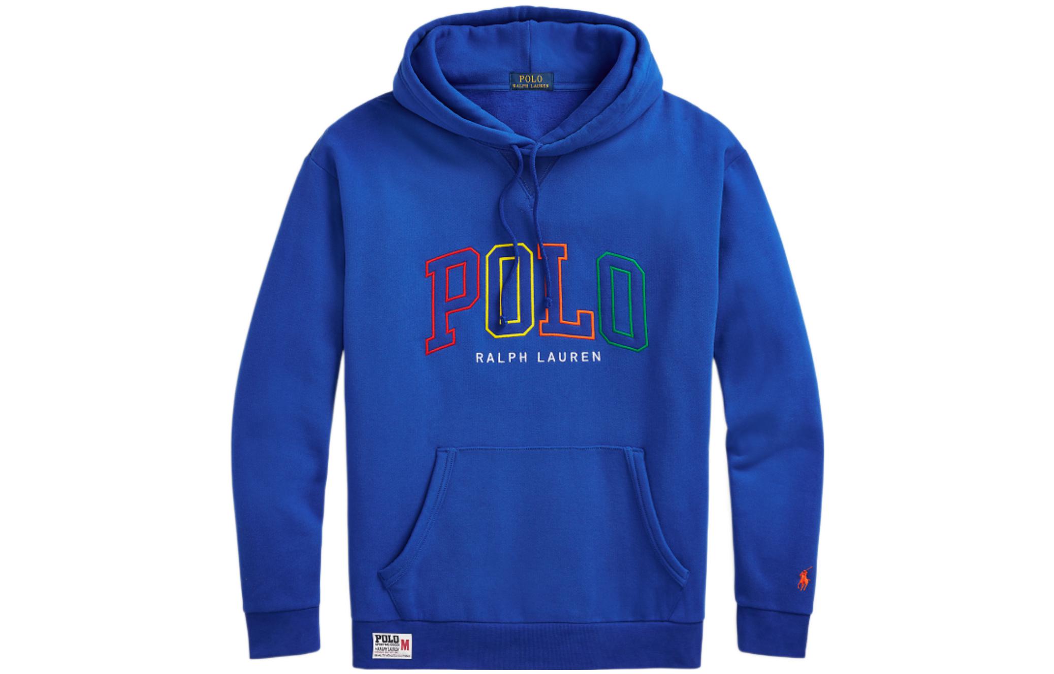 Ralph Lauren SS23 Blue Loose Fit Hoodie with Logo Patch for Men MNPOKNI16822916-400