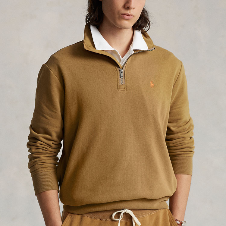 Ralph Lauren SS23 Brown Half-Zip Logo Embroidered Sweatshirt Menswear MNPOKNI16822723-250 圖 4