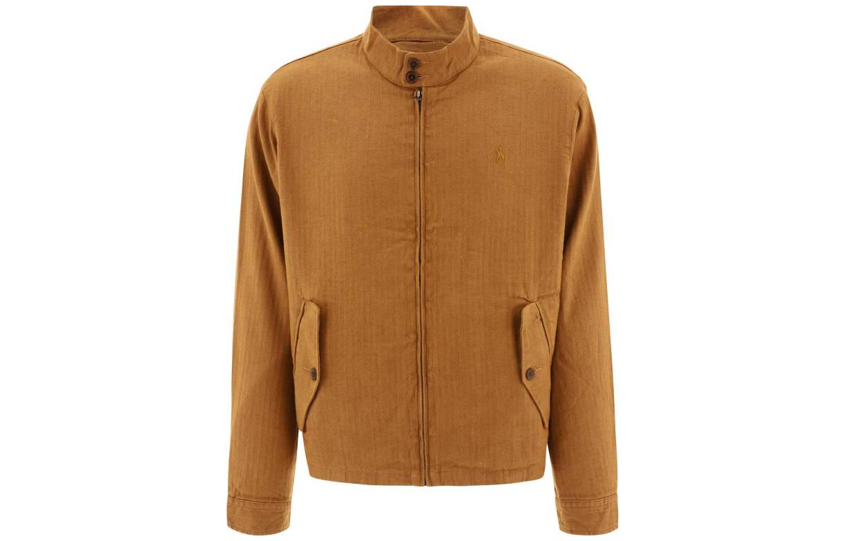 Ralph Lauren SS23 Brown Slim Fit Solid Stand Collar Jacket 710911791-001