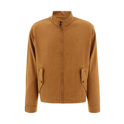 Ralph Lauren SS23 Brown Slim Fit Solid Stand Collar Jacket 710911791-001