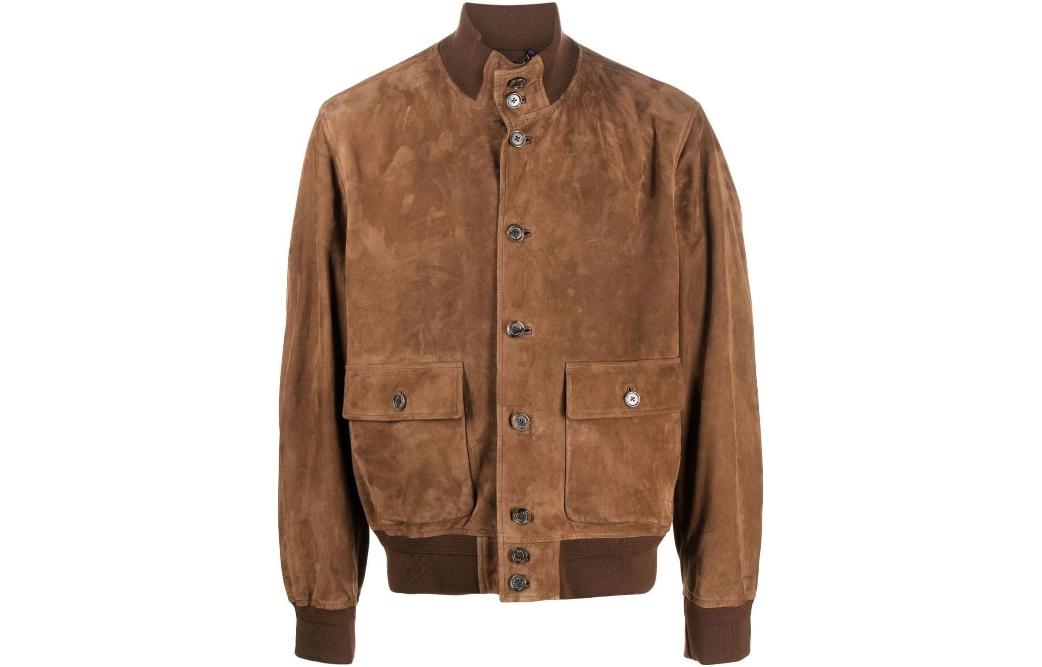 Ralph Lauren SS23 Brown Solid-Colored Stand Collar Jacket 790873348-001