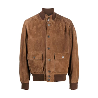 Ralph Lauren SS23 Brown Solid-Colored Stand Collar Jacket 790873348-001