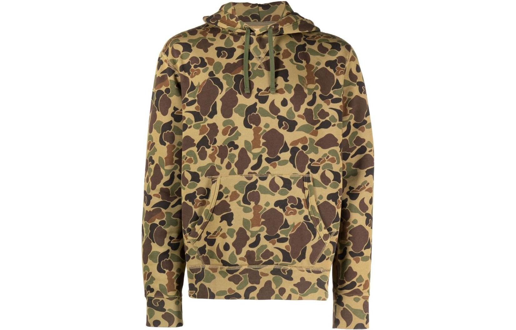 Ralph Lauren SS23 Camo Print Drawstring Hoodie Khaki - 710890972-001