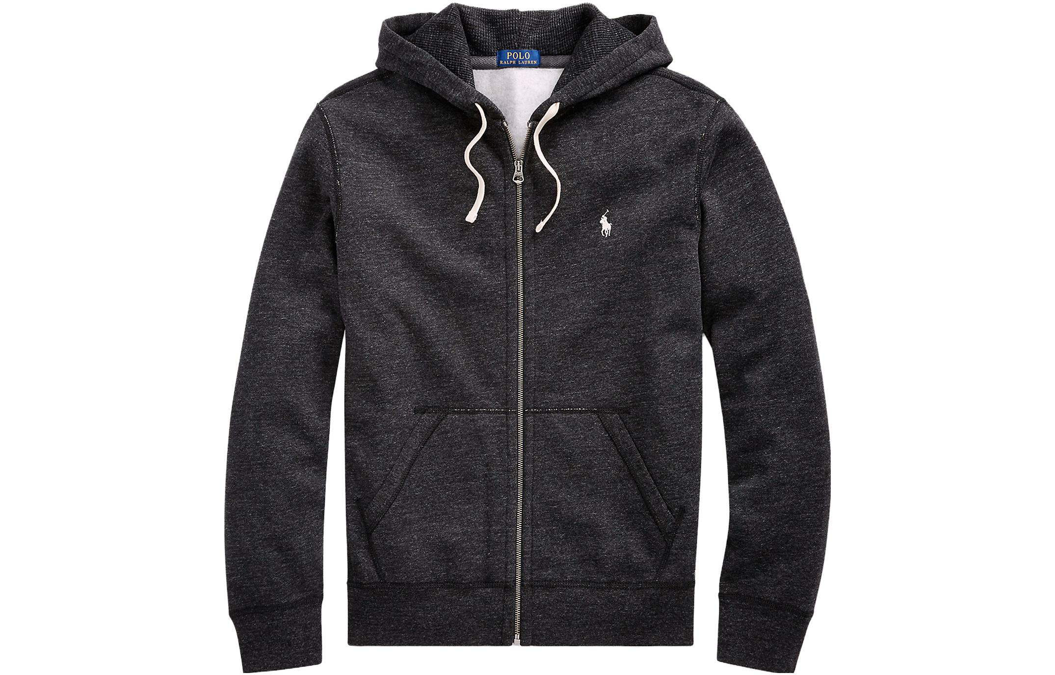 Ralph Lauren SS23 Charcoal Hoodie with Logo Embroidery & Zipper 71062887-003 圖 2