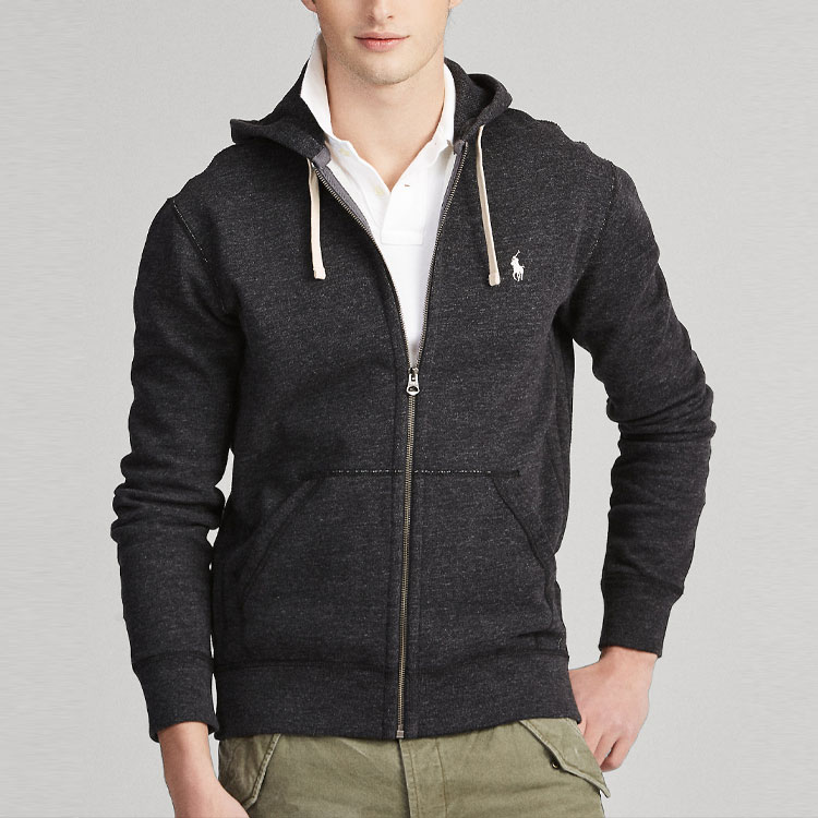 Ralph Lauren SS23 Charcoal Hoodie with Logo Embroidery & Zipper 71062887-003 圖 3