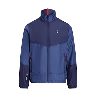 Ralph Lauren SS23 Color-block Embroidered Logo Hoodie Jacket Navy Blue Mens MNPOOTW16021082-999