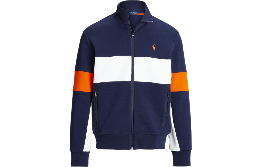 Ralph Lauren SS23 Color-Block Logo Embroidered Zip Jacket Navy Blue MNPOKNI16822911-410