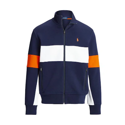 Ralph Lauren SS23 Color-Block Logo Embroidered Zip Jacket Navy Blue MNPOKNI16822911-410