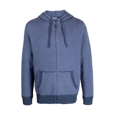 Ralph Lauren SS23 Color Block Hooded Zip Hoodie Blue 710908048-001