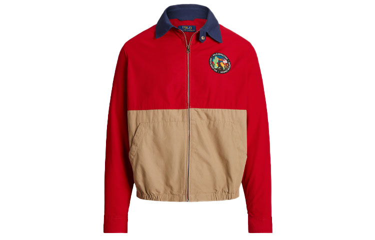 Ralph Lauren SS23 Colorblock Casual Zip Jacket Red 710888097-001