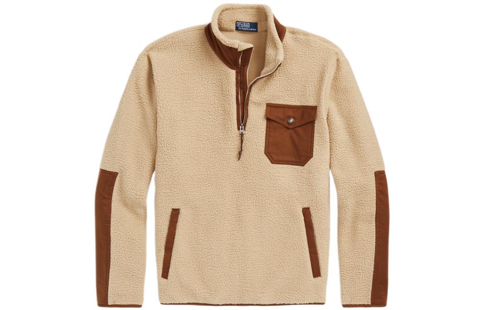 Ralph Lauren SS23 Colorblock Half-Zip Pullover Sweatshirt Off-White MNPOKNI16822682-101