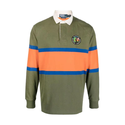 Ralph Lauren SS23 Colorblock Logo Half-Button Polo Sweatshirt Green Men 710890957-001