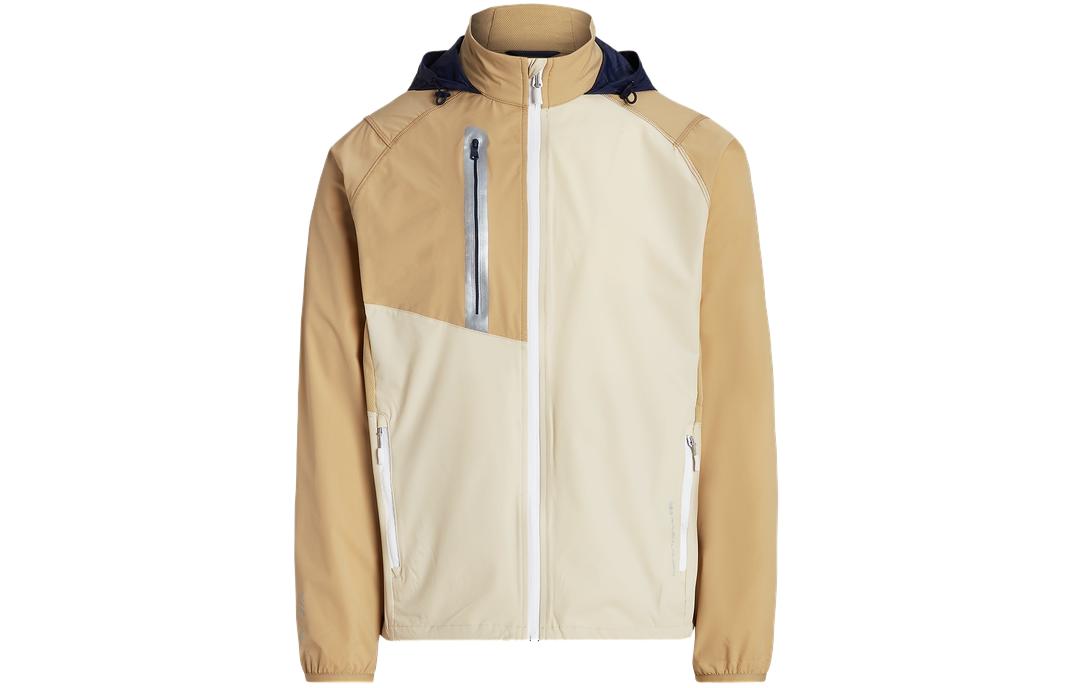 Ralph Lauren SS23 Colorblock Zip Hoodie Jacket Khaki MNXGOTW16020065-250