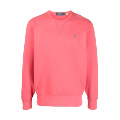 Ralph Lauren SS23 Coral Red Logo Print Crewneck Pullover Sweatshirt Men 710766772-051
