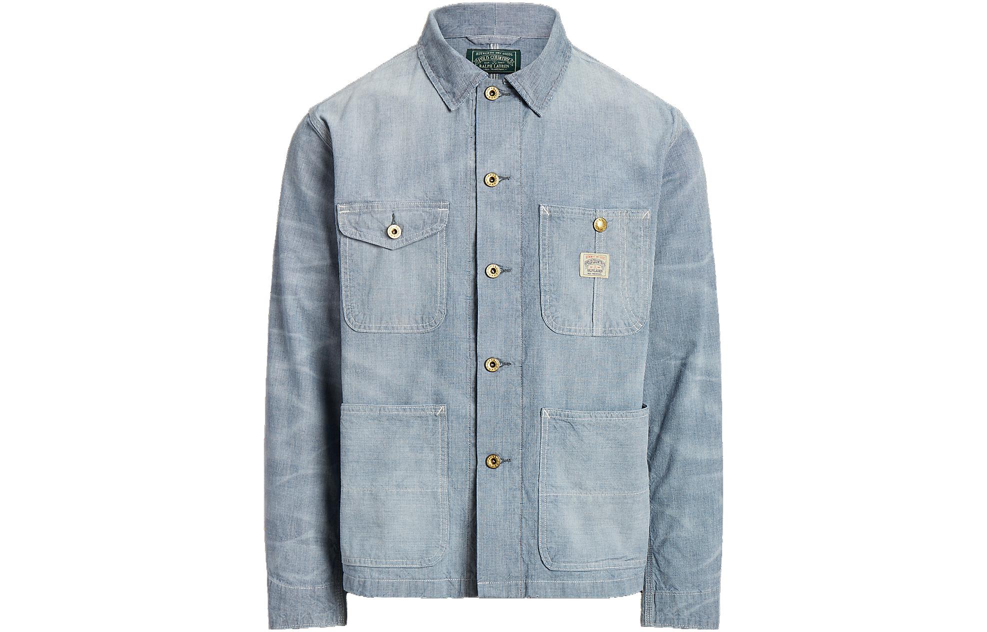 Ralph Lauren SS23 Denim Jacket with Chest Pocket - Washed Blue MNPOOTW16021086-400