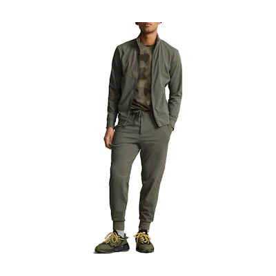 Ralph Lauren SS23 Drawstring Stand-Collar Knit Zip Jacket Green MNRXKNI16820028-300
