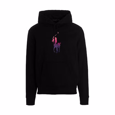 Ralph Lauren SS23 Gradient Logo Hoodie Black Long Sleeve Pullover 710890948-003