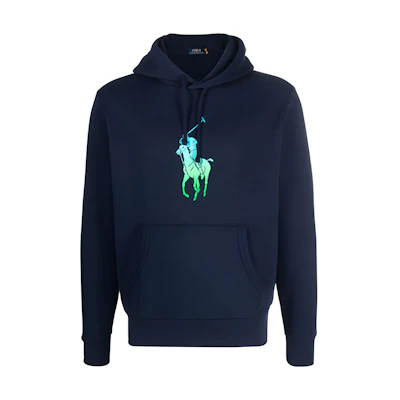 Ralph Lauren SS23 Gradient Logo Hoodie Long Sleeve Navy Blue 710890948-001
