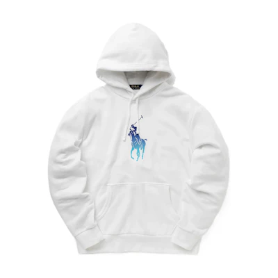 Ralph Lauren SS23 Gradient Logo Hoodie White Mens Pullover Sweatshirt 710890948-002