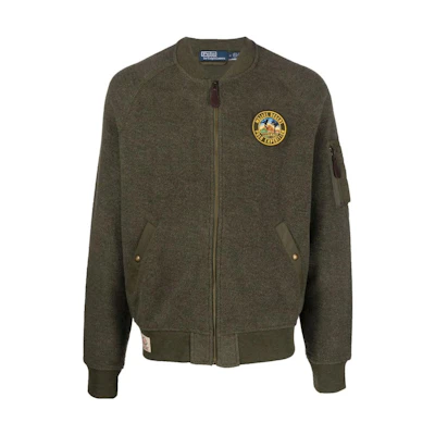 Ralph Lauren SS23 Green Badge Patch Baseball Jacket 710890964-001