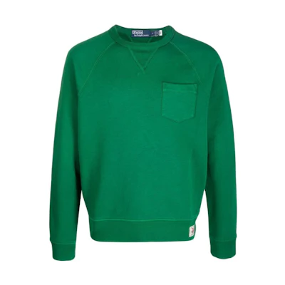 Ralph Lauren SS23 Green Crewneck Pullover Sweatshirt with Pocket 710890866-002