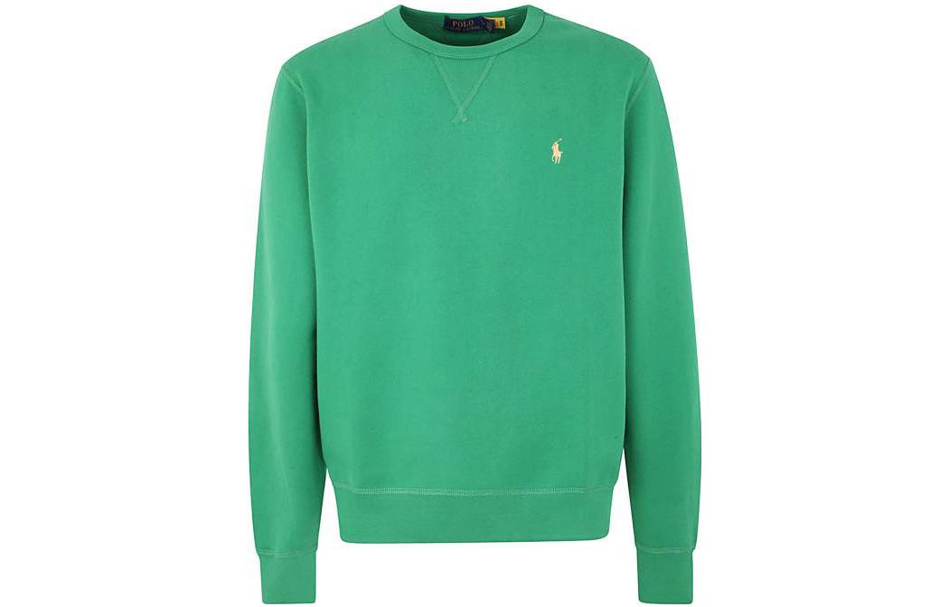 Ralph Lauren SS23 Green Embroidered Logo Pullover Sweatshirt for Men 710766772-049