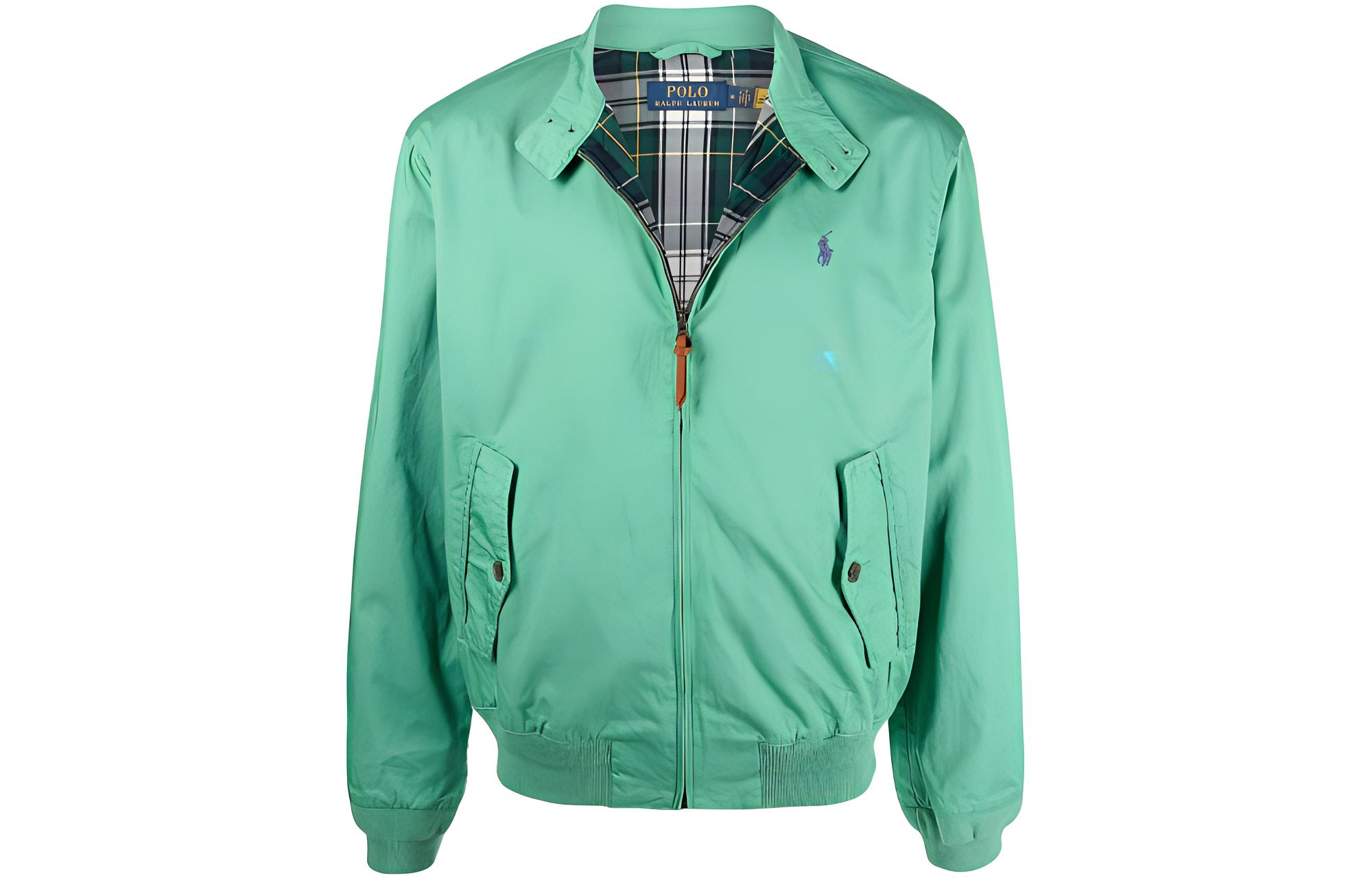 Ralph Lauren SS23 Green High-Neck Zip Jacket with Logo Embroidery 710776849-017