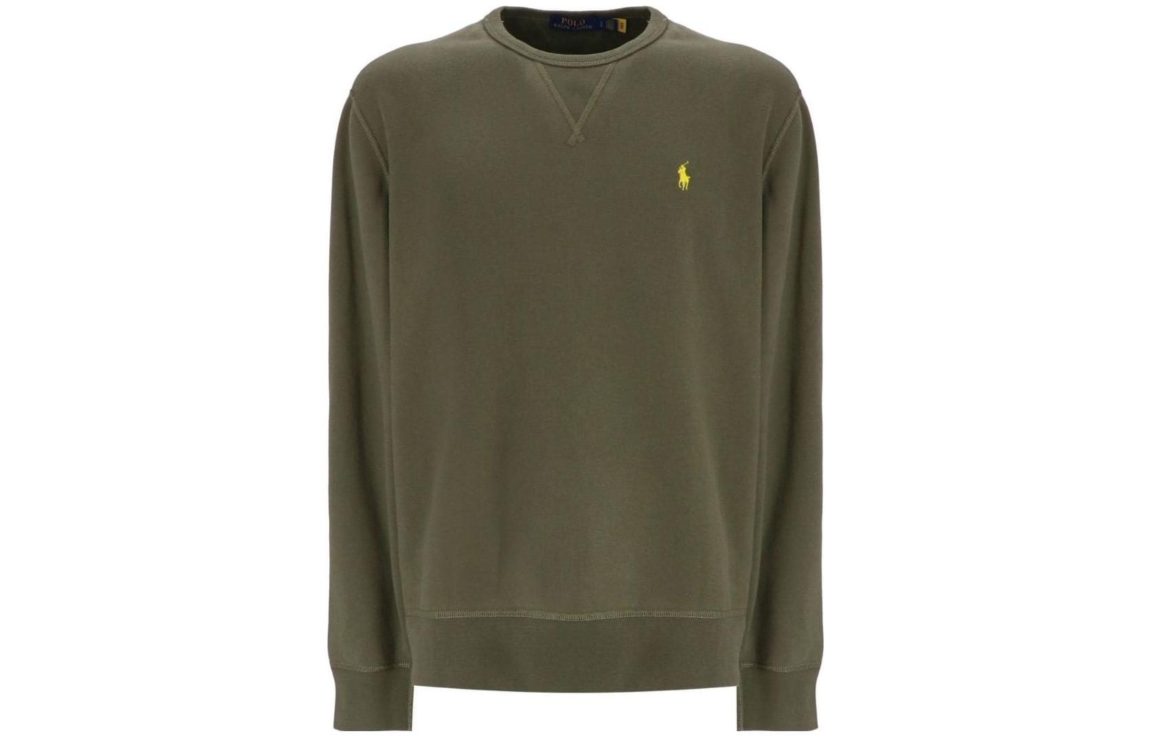 Ralph Lauren SS23 Green Logo Print Crewneck Pullover Sweatshirt Men 710766772-044