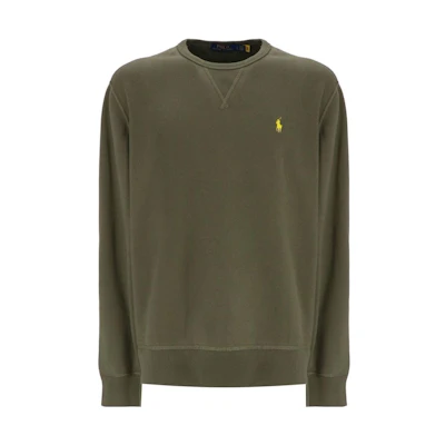 Ralph Lauren SS23 Green Logo Print Crewneck Pullover Sweatshirt Men 710766772-044