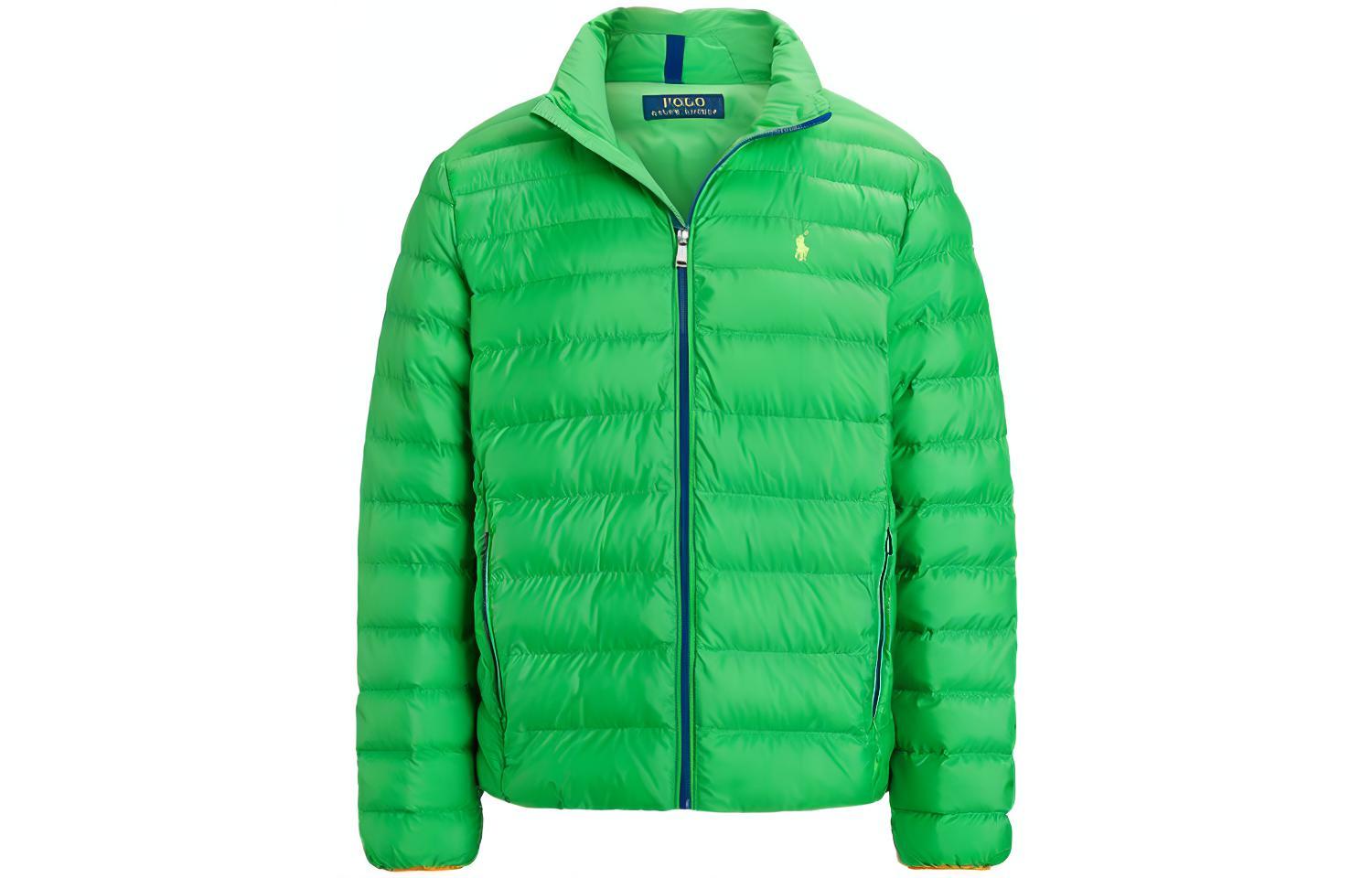 Ralph Lauren SS23 Green Logo Print Stand Collar Jacket 710888051-002