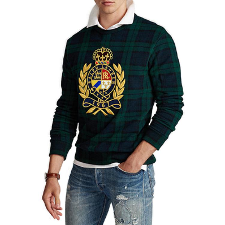 Ralph Lauren SS23 Green Plaid Embroidered Crewneck Sweatshirt 710861761-001 圖 4