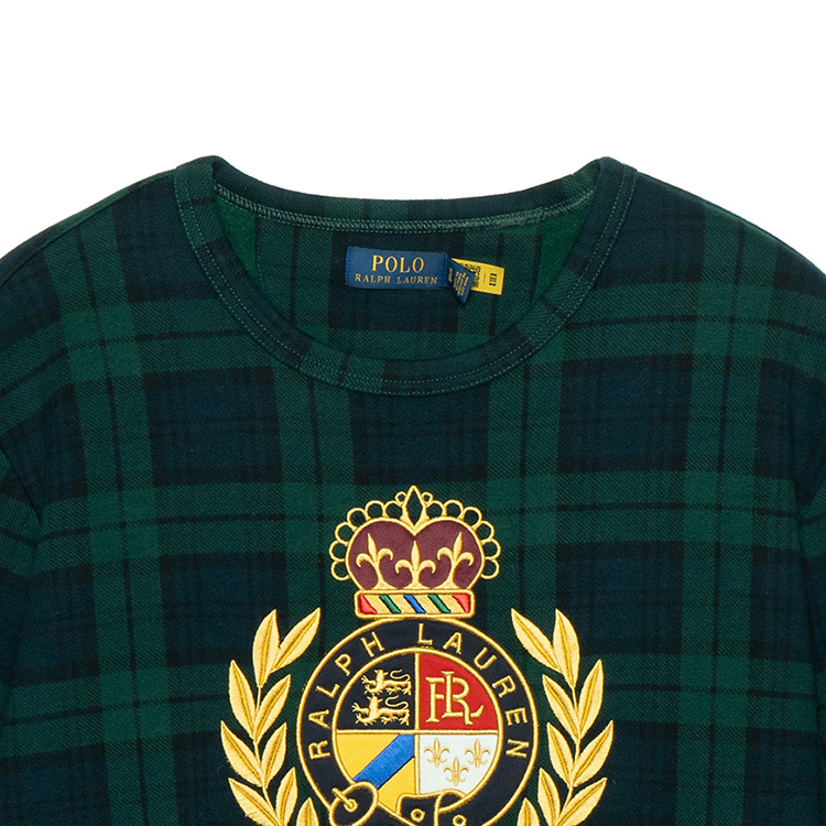 Ralph Lauren SS23 Green Plaid Embroidered Crewneck Sweatshirt 710861761-001 圖 6