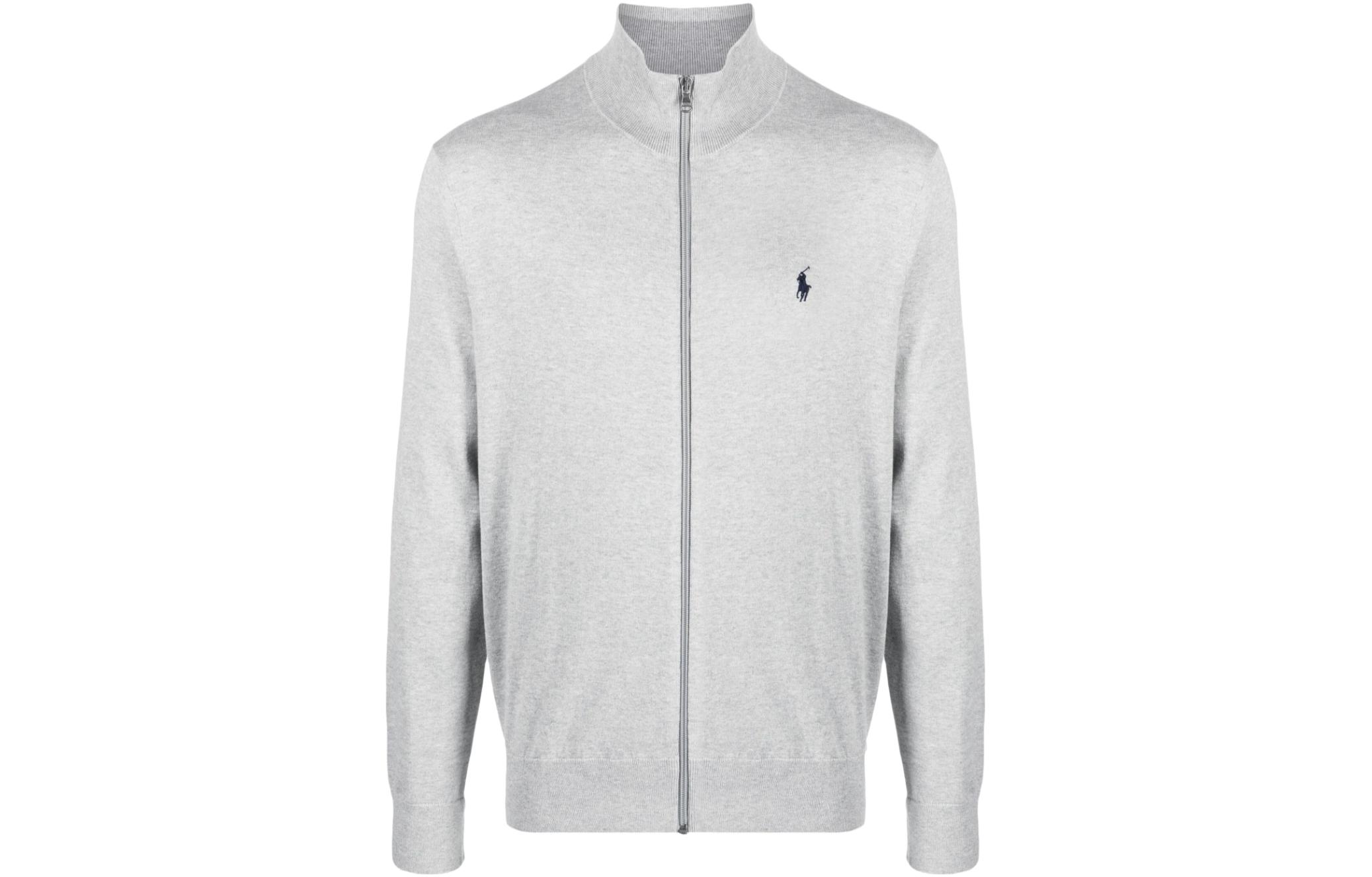 Ralph Lauren SS23 Grey Embroidered Logo Zip-Up Jacket Collection 710899206-003