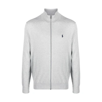 Ralph Lauren SS23 Grey Embroidered Logo Zip-Up Jacket Collection 710899206-003