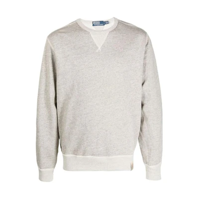 Ralph Lauren SS23 Grey Logo Patch Crewneck Sweatshirt 710907252-002