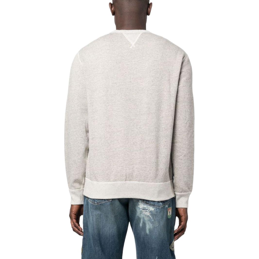 Shop Ralph Lauren SS23 Crewneck Sweatshirt Abu-Abu Logo Patch 710907252-002