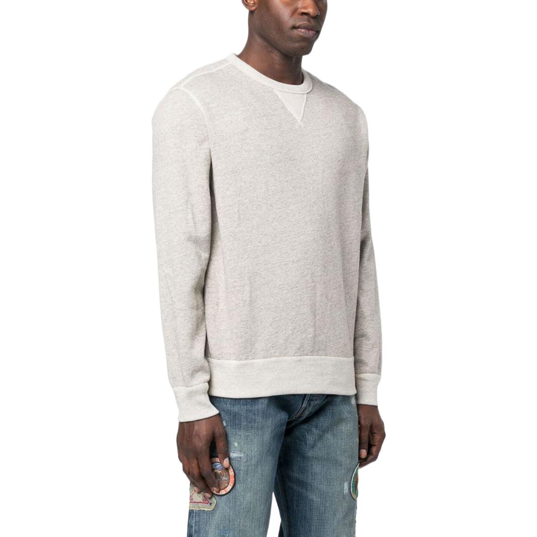 Purchase Ralph Lauren SS23 Crewneck Sweatshirt Abu-Abu Logo Patch 710907252-002