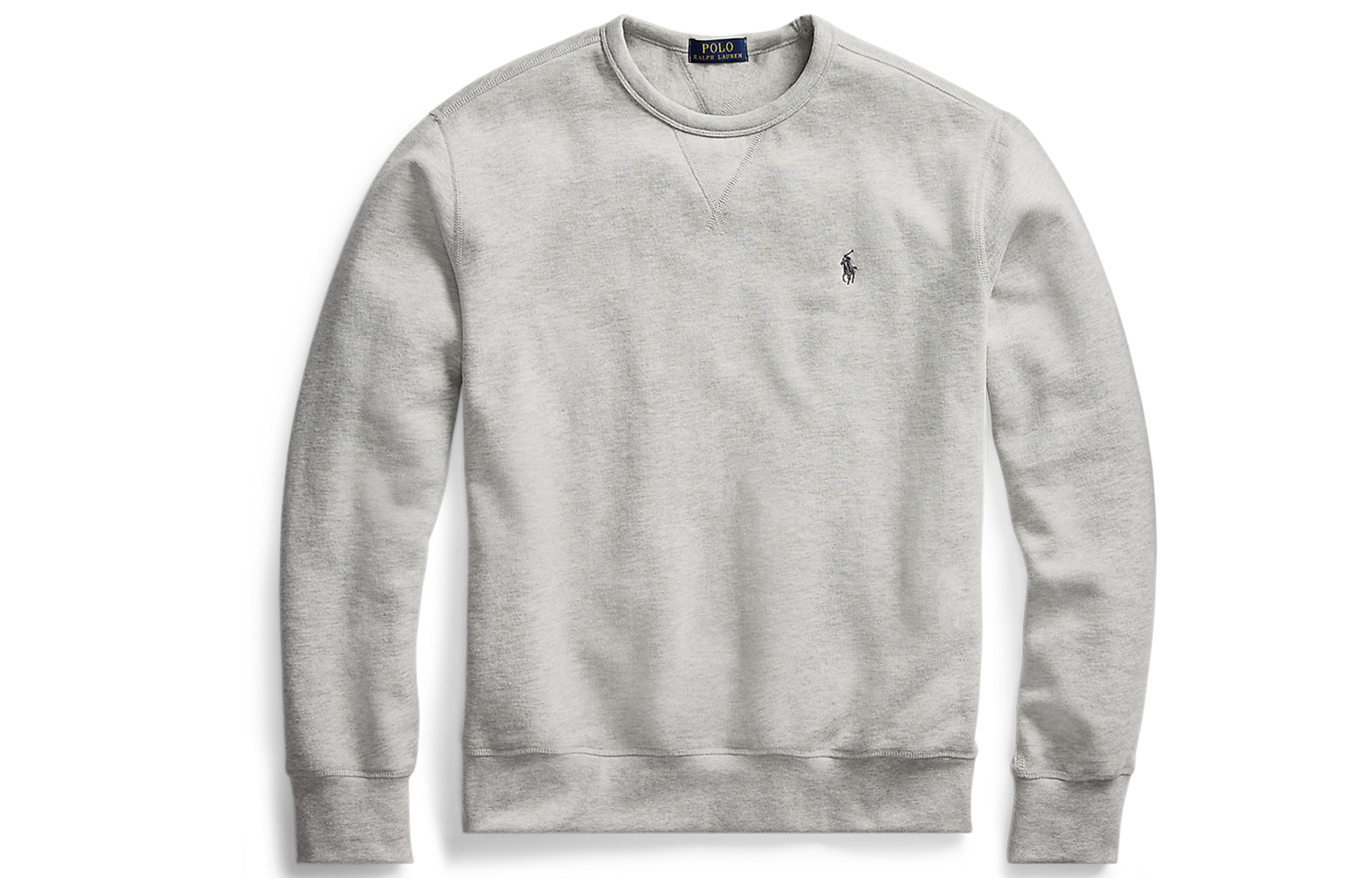 Ralph Lauren SS23 Grey Pullover Crewneck Logo Fleece Sweatshirt for Men MNPOKNI16820268-020