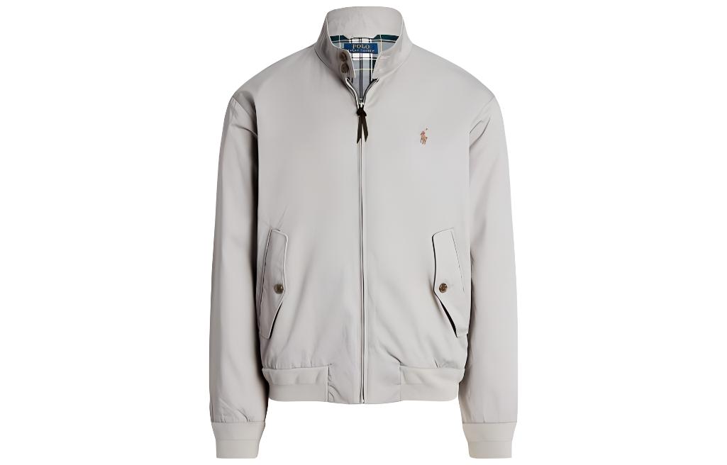 Ralph Lauren SS23 Grey Solid Color Zip Jacket with Small Logo Embroidery MNPOOTW16021045-020