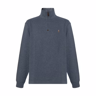 Ralph Lauren SS23 Half-Zip Embroidered Sweatshirt Men’s Deep Gray 710857073021-DEEP-GRAY