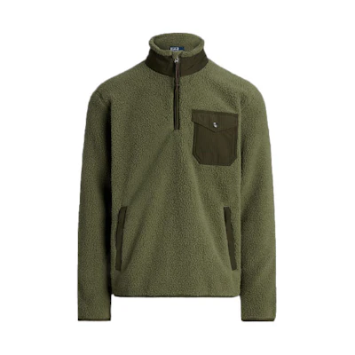 Ralph Lauren SS23 Half-Zip Pullover Long-Sleeve Sweatshirt Army Green MNPOKNI16822680-310