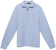 Ralph Lauren SS23 Half-Zip Solid Logo Embroidered Sweatshirt Blue 710857073-008 Ralph Lauren SS23 Half-Zip Solid Logo Embroidered Sweatshirt Blue 710857073-008