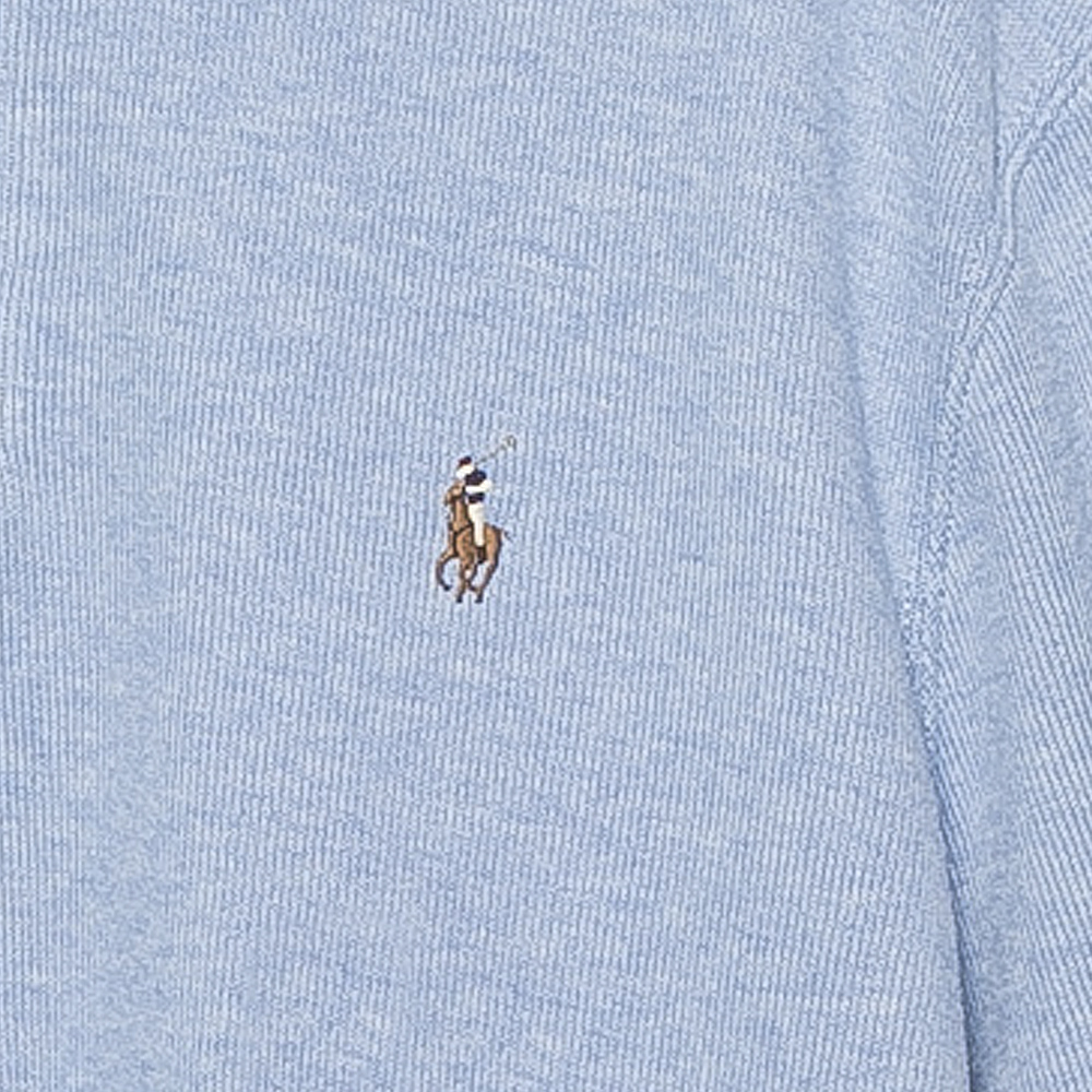 Details for Ralph Lauren SS23 Sweatshirt Half-Zip Logo Bordir Biru 710857073-008