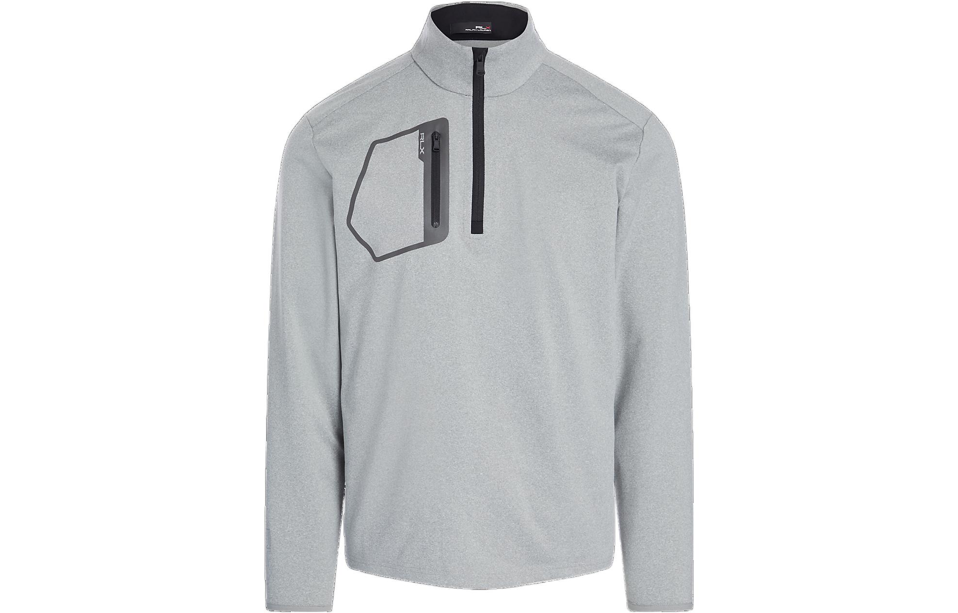 Ralph Lauren SS23 Half-Zip Sweatshirt Solid Color Light Gray MNXGKNI16820125-020
