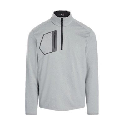 Ralph Lauren SS23 Half-Zip Sweatshirt Solid Color Light Gray MNXGKNI16820125-020