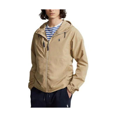 Ralph Lauren SS23 Khaki Solid Logo Embroidered Zip Hoodie Jacket CA5665816317144-KHAKI