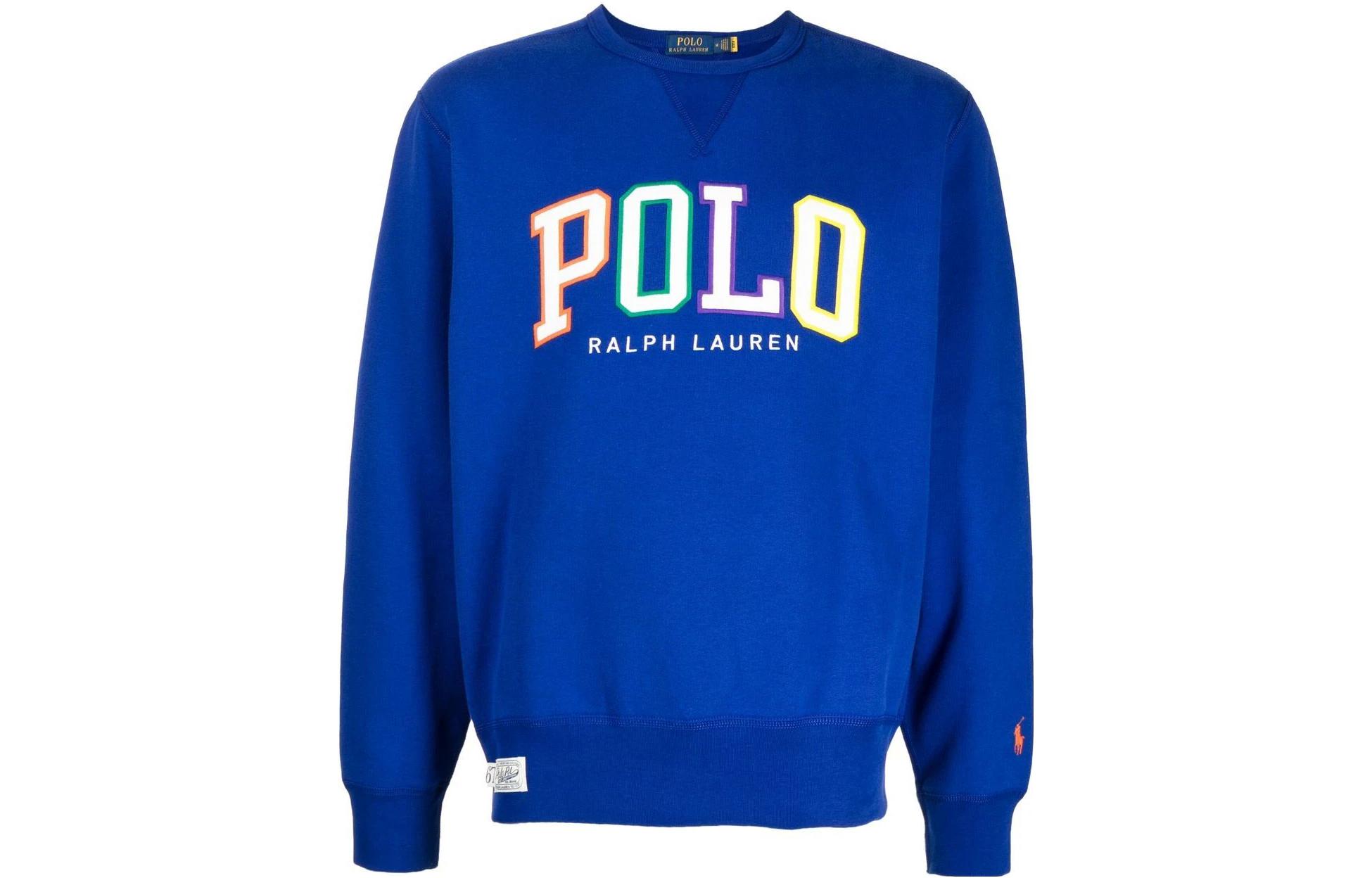 Ralph Lauren SS23 Letter Logo Crewneck Sweatshirt Blue - 710890191-003