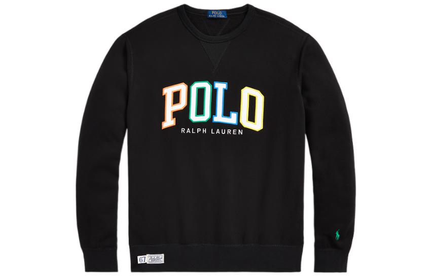 Ralph Lauren SS23 Letter Logo Crewneck Sweatshirt Black MNPOKNI16822694-001